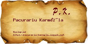 Pacurariu Karméla névjegykártya